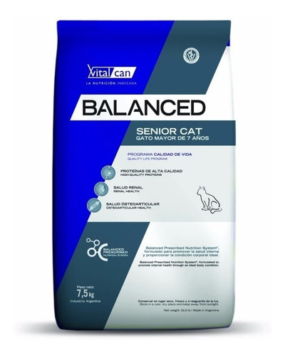 Vital Cat Balanced Gato Senior X 7.5 Kg