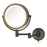 Espejo De Maquillaje Con Luz Y Aumento 8x Montaje En Pared -