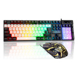 Teclado Y Mouse Alambrico Para Gamers Rgb