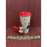 Set Vaso Reusable Christmas Starbucks + Llavero Bearista