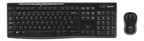 Kit De Teclado Y Mouse Inalámbrico Logitech Mk270 Portugués Brasil De Color Negro