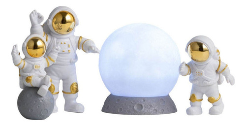 Astronauta Decoración Para El Hogar Figuras Dorado Blanco