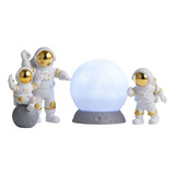 Astronauta Decoración Para El Hogar Figuras Dorado Blanco