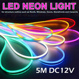 Tira De Luz Led Flexible De 5 M, Tubo Flexible De Neón Led Dc 12 V