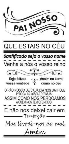 Adesivo De Parede Decorativo Quarto Sala Oração Pai Nosso Cor Preto