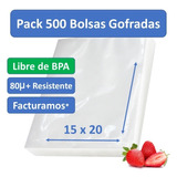 500 Bolsas Sellado - Empacado Al Vacío Gofradas 15x20 Cm