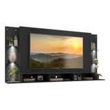 Painel Tv 65 Com 4 Leds Vegas Premium Multimóveis V3676 Cor Preto