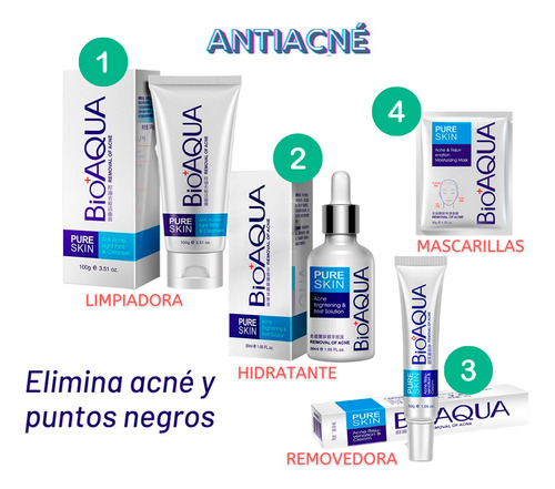 Kit Anti Acné X 4 Bioaqua - g a $46