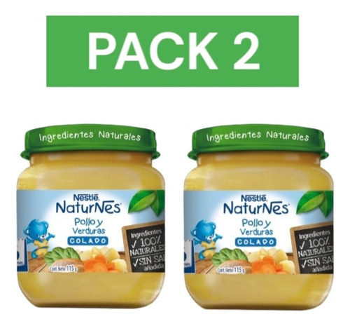 Colados Nestlé Naturnes Pollo Y Verduras 115g (2 Unidades)
