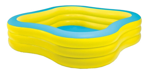 Pileta Inflable Cuadrada Intex 57495 De 229cm X 229cm X 56cm 1250l Amarilla Y Azul Caja