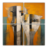 100x100cm Cuatro Canvas Tema Creatividad - Arte Abstracto Mi