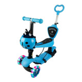 Scooter Catarina Azul Asiento Bastón Desmontable Led 1-8años