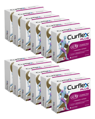 Pack X12 Curflex Plus Colágeno + Magnesio + Potasio 30 Comp 
