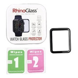Mica Para Apple Watch Protector Marco Negro 2 Pzs Full Glue 