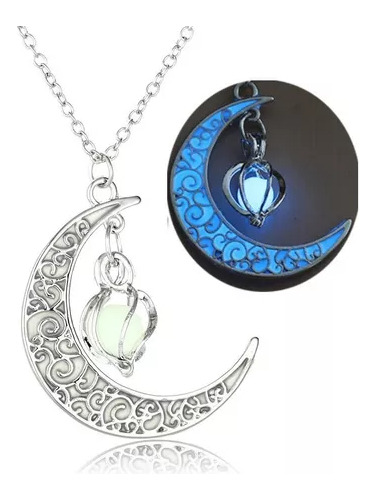 Nuevo Collar Dije Luna Luminoso Brillante Oscuridad C112