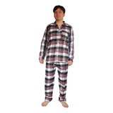 Pijama Calida Hombre Dos Piezas Abierta Con Bolsillo
