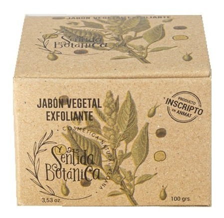 Jabon Vegetal Exfoliante Sentida Botanica 95gr Vegano