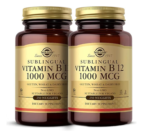 Vitamina B12 Cianocobalamina 1000 Mcg Sublingual 500 Nuggets