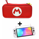 Estuche Nintendo Switch Oled Edicion Mario + Vidrio Oled