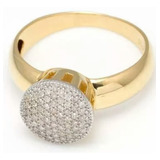 Anel Ouro 18k/750 Pave De Diamantes Extravasarjoias