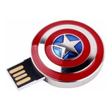 Usb Pendrive 16 Gb Escudo Capitan America Avengers 