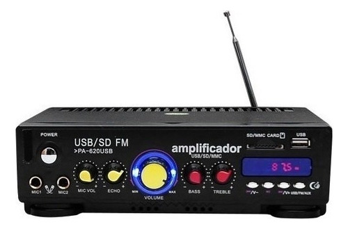 Amplificador Perifoneo Usb Y Sd Radiofm Efectoeco 150w