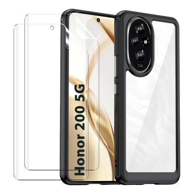 2x Mica Funda Para Honor 200 5g Case Uso Rudo Protector Pantalla Hidrogel Acrílico Transparente Carcasa | Meses sin interés