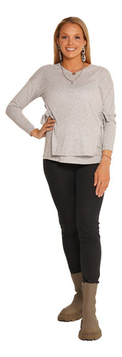 Sweater Maternal Lanilla Con Frente Desatable 2235 Que Sera