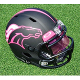 Denver Broncos Pink Black Mini Casco Riddell + Visor