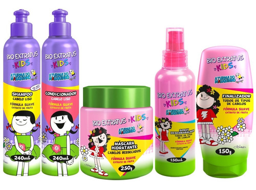 Kit Cabelos Lisos Infantil Bio Extratus Linha Kids Liso