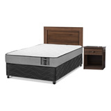 Cama Americana Star Flex 1 Plaza + Muebles Asturias