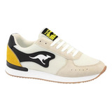 Tenis Choclo Kangaroos 2371 Blanco Con Negro Para Mujer