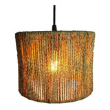 Luminária Pendende Sisal Lustre Chic Boho Pequena Rajada