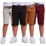 Kit 4 Bermuda Jeans Infantil Menino 2 4 6 8 10 12 14 16 Anos