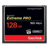 Cartão Compact Flash Sandisk 128gb Extreme Pro 160mb/s