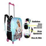 Mochila Barbie Rodinhas Infantil Feminina Grande