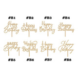 50 Letreros Cake Topper Feliz Cumpleaños/ Happy Birthday