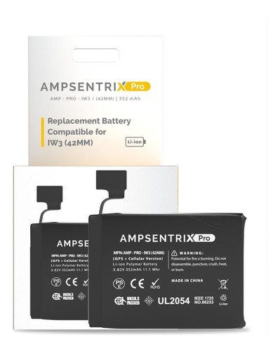 Batería Ampsentrix Para Apple Watch Serie 3 (42mm) Gps + Cel