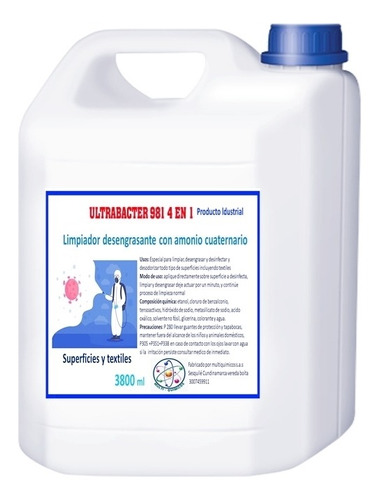 Bactericida  Fungicida Desengrasante Con Amonio Cuaternario