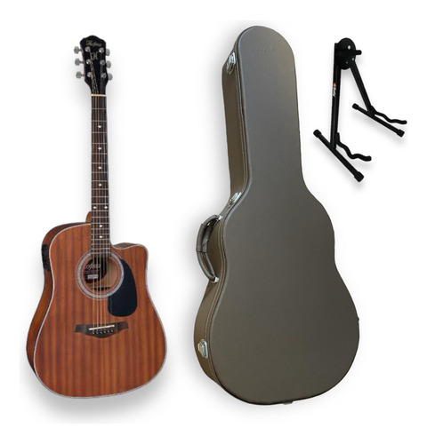 Violão Hofma Folk Hmf250 Eletroacustico + Case Rigido Luxo 