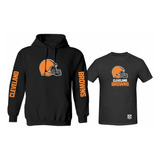 Kit De Sudadera + Playera Modelo Cleveland Browns Estampado