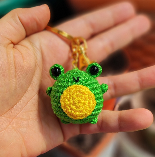 Llavero De Rana/sapito Tejido En Crochet/ Amigurumi 