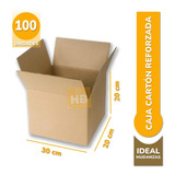 Caja Carton Mudanza Embalaje 30x20x20 Reforzada X100