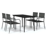 Vidaxl Juego De Comedor Para Patio, 5 Piezas, Jardín, Exte.