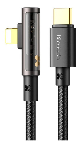 Cable Para iPhone Transparente De 90° Tipo C 36w 1.2m Mcdodo