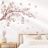 Cherry Blossom Flowers Pegatinas De Pared Pink Magnolia Flor
