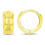 Pendientes Huggie De Oro Amarillo Macizo De 14 Quilates, Pul