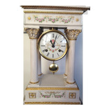 Reloj Porcelana Pendulo  Guarnicion Mesa Pared Antiguo