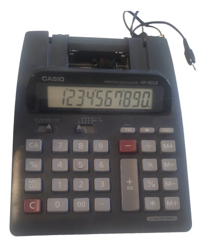 Calculadora Impresora Hr-160lb Usada Sin Tapa Soporte Rollo