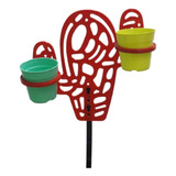 Adorno Jardin Cactus Con Dos Soporte Para Maceta N° 6 